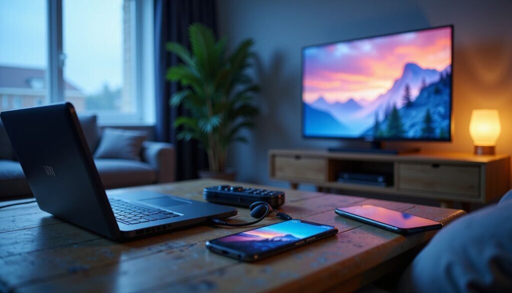 Diagram of a home network with VPN router protecting best iptv service usa streaming