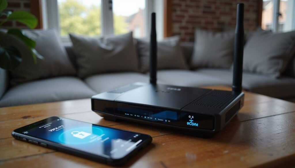 IPTV with adult channels included — Close‑up of a router dashboard highlighting WPA3 and VPN settings for secure streaming